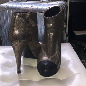 Chanel metallic booties sz 41